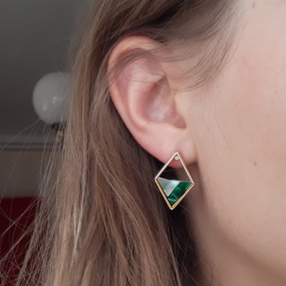 Geometric retro colorful stud earrings
